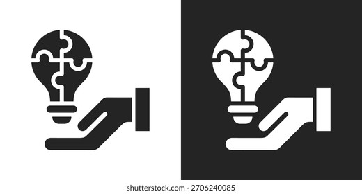 Ideenlösung Symbol in schwarz-weißem Glyphenstil