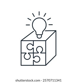 Idea for solving a question, task. Vector linear icon isolated on white background.