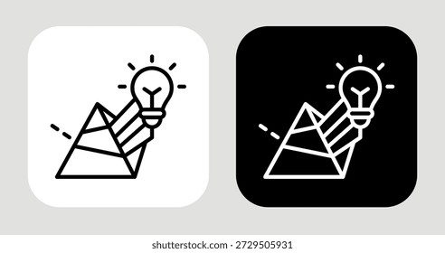 Ícone do espectro da ideia no estilo de linha preto e branco