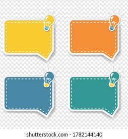 Idea Con Burbuja De Voz Fondo Blanco Aislado Con Malla De Gradiente, Ilustración Vector