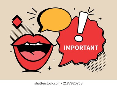 Idea of speech. Metaphor of communication and interaction. Creative personality, abstract patterns. Brainstorming, partnership, cooperation and collaboration. Cartoon flat vector illustration