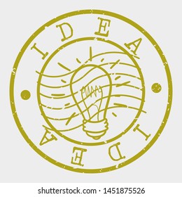 Idea Stamp. Creative Silhouette Seal. Round Design. Vector Icon. Design Retro Insignia.