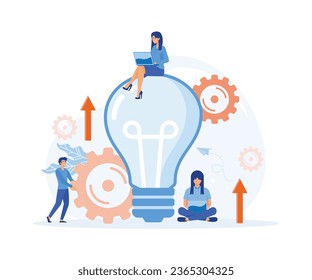 Idea Start up,  business Development process and Innovation product, flat vector modern illustration