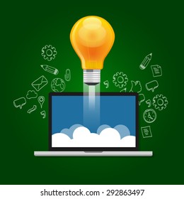 idea startup technology launching take off education bright