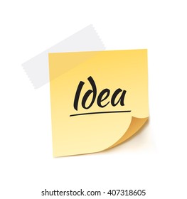 Idea Stick Note Vector Illustration