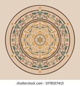 The idea of a stone floor panel. Ornamental motifs are designed in the style of the Renaissance.