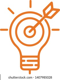 Idea success icon in trendy flat style isolated on white background