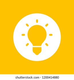 Idea symbol, brilliant solution concept, light bulb linear pictogram inside a circle, isolated vector