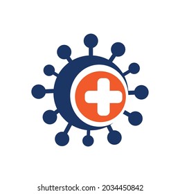 The idea of ​​​​a symbol of the concept of a pandemic virus that can be used for various purposes, logos, icons, signs, and so on. Vector illustration of a simple flat.