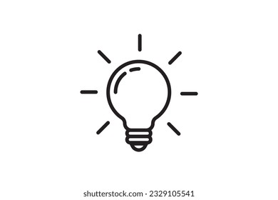 Idea symbol creative concept. Light bulb light vector icon. Power and energy sign. Line design.