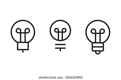 Idea symbol. Electric lamp vector icons. Light bulbs. 