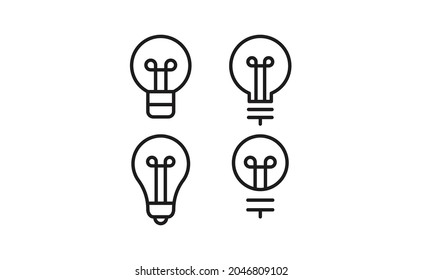 Idea symbol. Electric lamp vector icons. Light bulbs. 