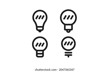 Idea symbol. Electric lamp vector icons. Light bulbs. 