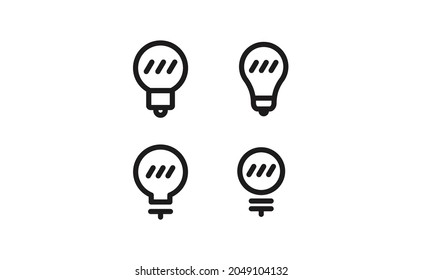Símbolo de idea. Iconos vectoriales de lámparas eléctricas. Bombillas. 