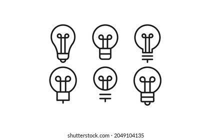 Idea symbol. Electric lamp vector icons. Light bulbs. 