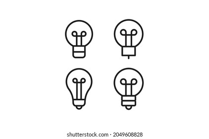 Idea symbol. Electric lamp vector icons. Light bulbs. 