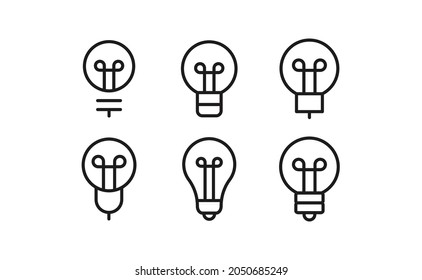 Símbolo de idea. Iconos vectoriales de lámparas eléctricas. Bombillas. 