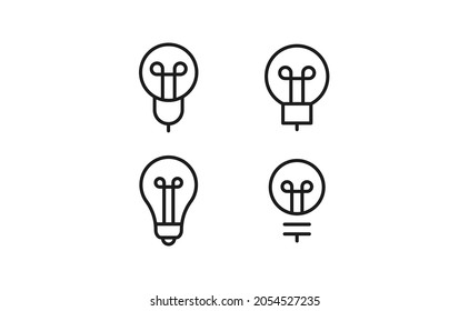 Idea symbol. Electric lamp vector icons. Light bulbs. 