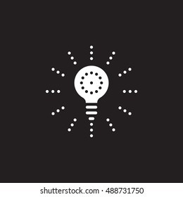 Idea symbol. light bulb icon vector, solid logo illustration, pictogram isolated on black