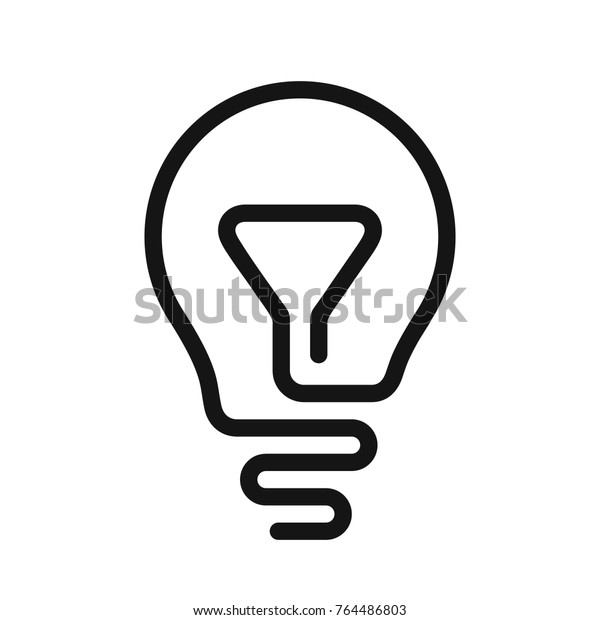 白い背景にアイデアシンボル 電球アイコン 1本の線ベクターイラスト のベクター画像素材 ロイヤリティフリー