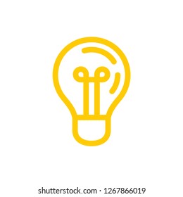 Idea symbol, light bulb linear vector icon