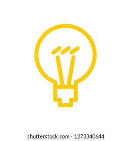Idea symbol, light bulb linear vector icon