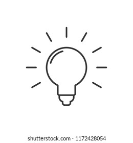 Idea symbol, light bulb vector icon
