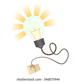 Idea symbol. Lightbulb with the letter