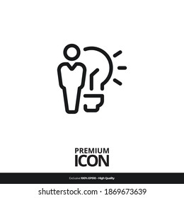 Idea symbol Vector line icon illustration mobile application. Simple flat modern design style. Black color.