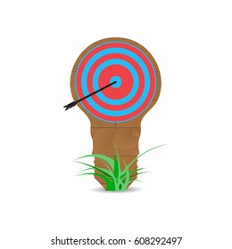 Idea targer vector. Bullseye board, finance dart center illustration