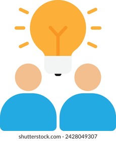 Idea Team Building Icon Vector Fla Illustration