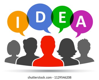 Idea, teamwork concept – stock vector