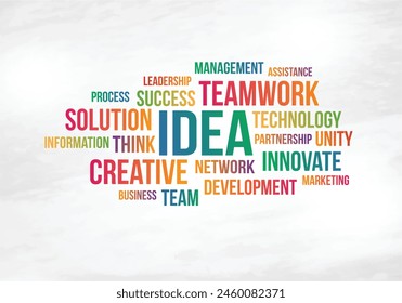 Idea, Teamwork, Success. Wall Decal, Office Wall Branding,  Vector Typography