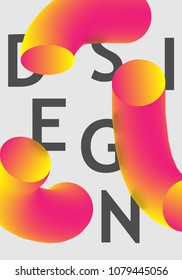 Idea text banner banner with thick curved pink shapes and bright design sign on white background. For business or education card, flyer or brochure. Vector illustration.