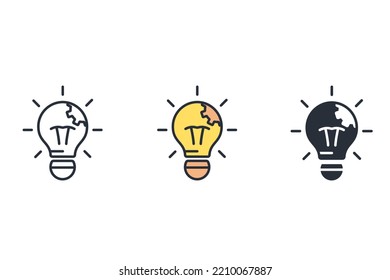 idea thin line icons. Vector illustration isolated on white. Editable stroke.
