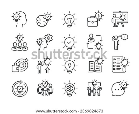 Idea thin line icons. For website marketing design, logo, app, template, ui, etc. Vector illustration.