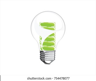 Idea and think concept, Light bulb with Charged battery inside isolated and curve line texture on background, ornamental backdrop. Design element for prints, decor, textile, web,vector,icon.