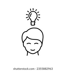 idea, thinking concep doodle icon, vector color line illustration
