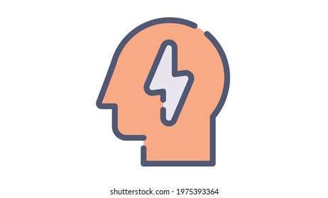 idea thinking inspire single isolated icon with flat dash or dashed style