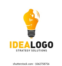 Idea thinking man logo