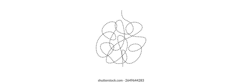 Idea thinking process concept. Messy ball becomes a straight line concept.