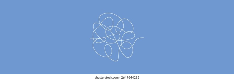 Idea thinking process concept. Messy ball becomes a straight line concept.