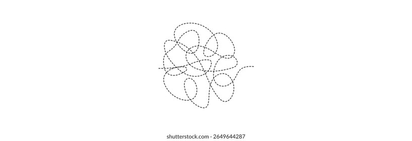 Idea thinking process concept. Messy ball becomes a straight line concept.