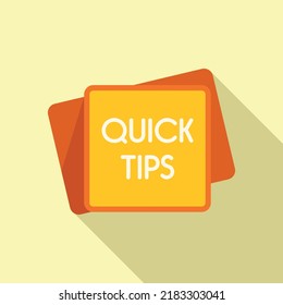 Idea tips icon flat vector. Quick tip. Info trick