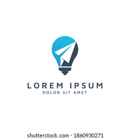 idea and travel negative space logo design