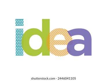 Idea Typography Colorful  Logo Vector. Corporate Branding, Wall Decal, Wall Branding, Transparent Sticker