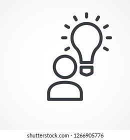 Idea, user icon. Insight, brainstorm icon