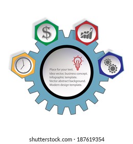 Idea vector business ,Modern Business Concept ,Infographic design with hexagons.