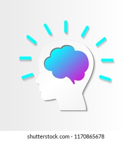 
Idea vector concept.  Brain spark spark the idea.