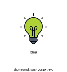 Idea vector fill outline Icon. Pixel Perfect. For Mobile and Web. stock illustration